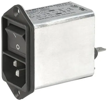 Produktfoto 1 von Schurter 6A C14 IEC-Steckverbinder Stecker mit 2-Pol Schalter, 250V ac, Schraubanschlussklemme Schnellverbindung