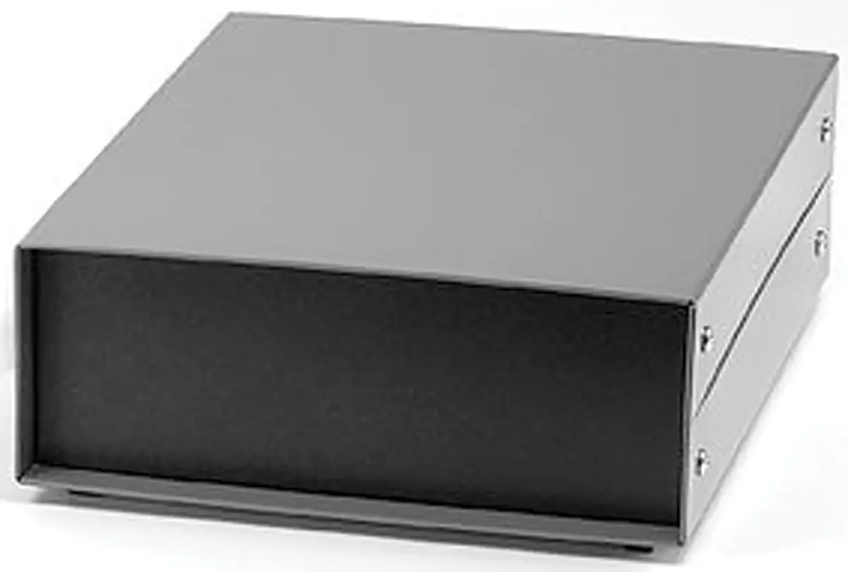 Produktfoto 1 von Hammond, Metallgehäuse, Schwarz, Aluminium, Stahl, IP31 127 mm, 203 mm, 254 mm, 1458