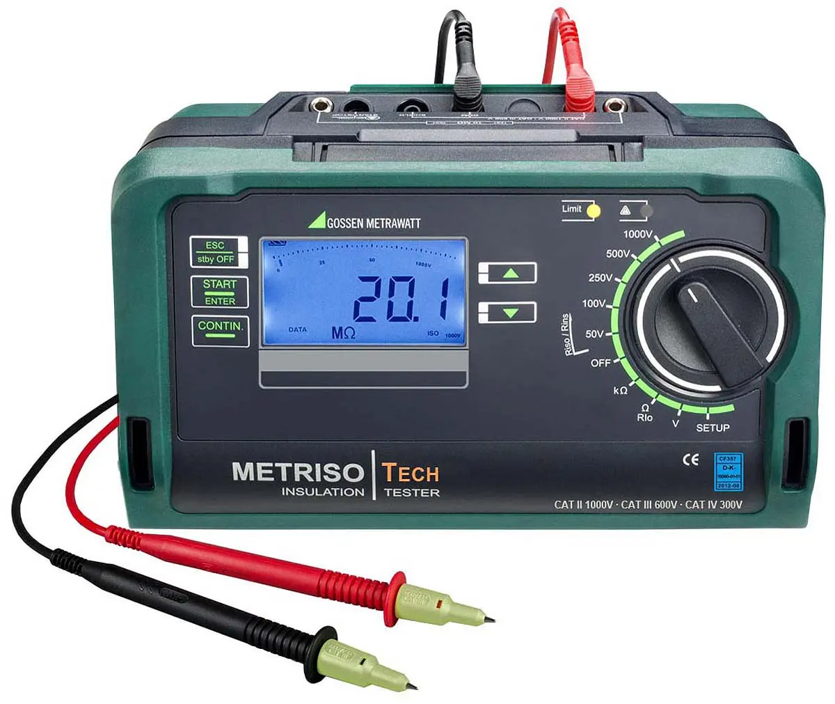 Produktfoto 1 von Gossen Metrawatt Isolationsprüfer 50 V, 5mA, 1000 V Isolationsprüfer CAT, CAT IV, CAT III