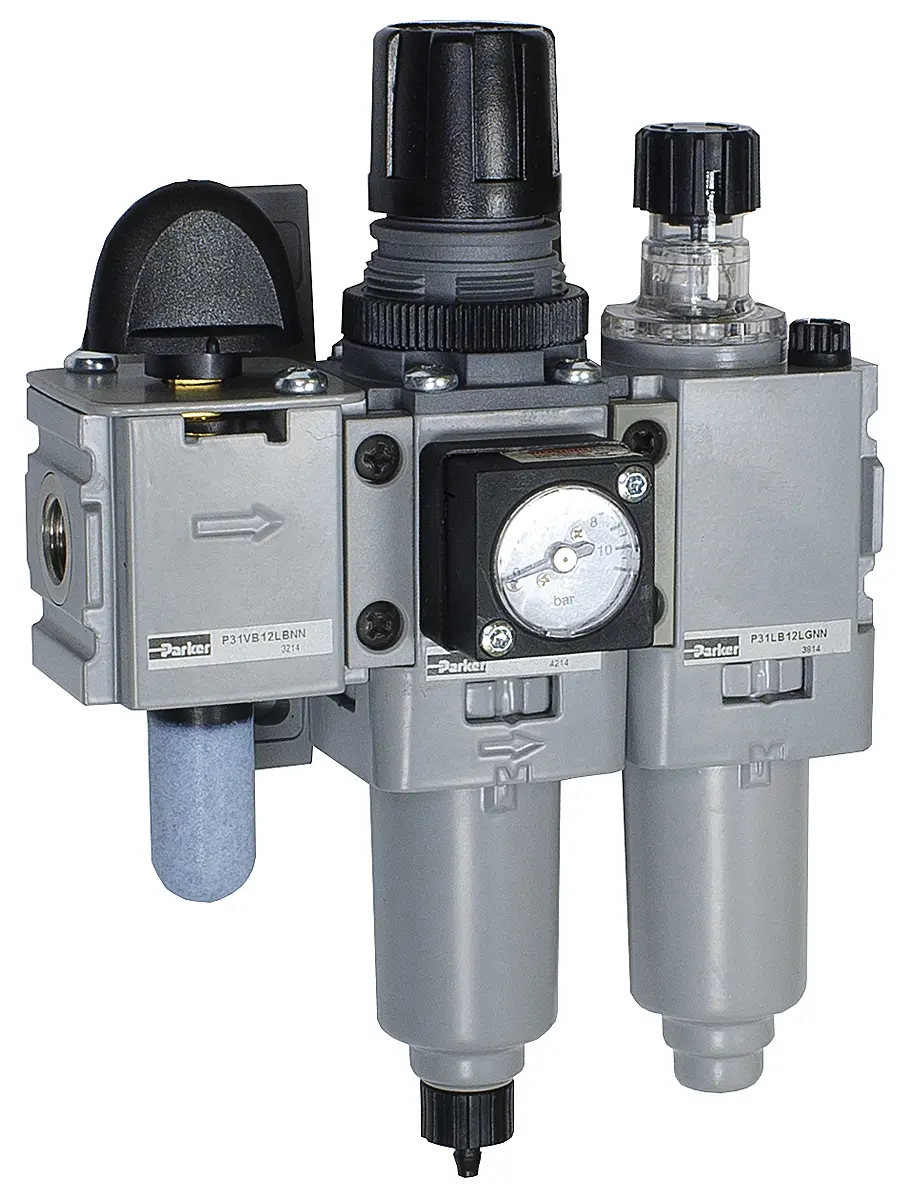 Produktfoto 1 von Parker P31 BSPP 1/4 FRL, Manuell 5 μm Ja, 10 bar