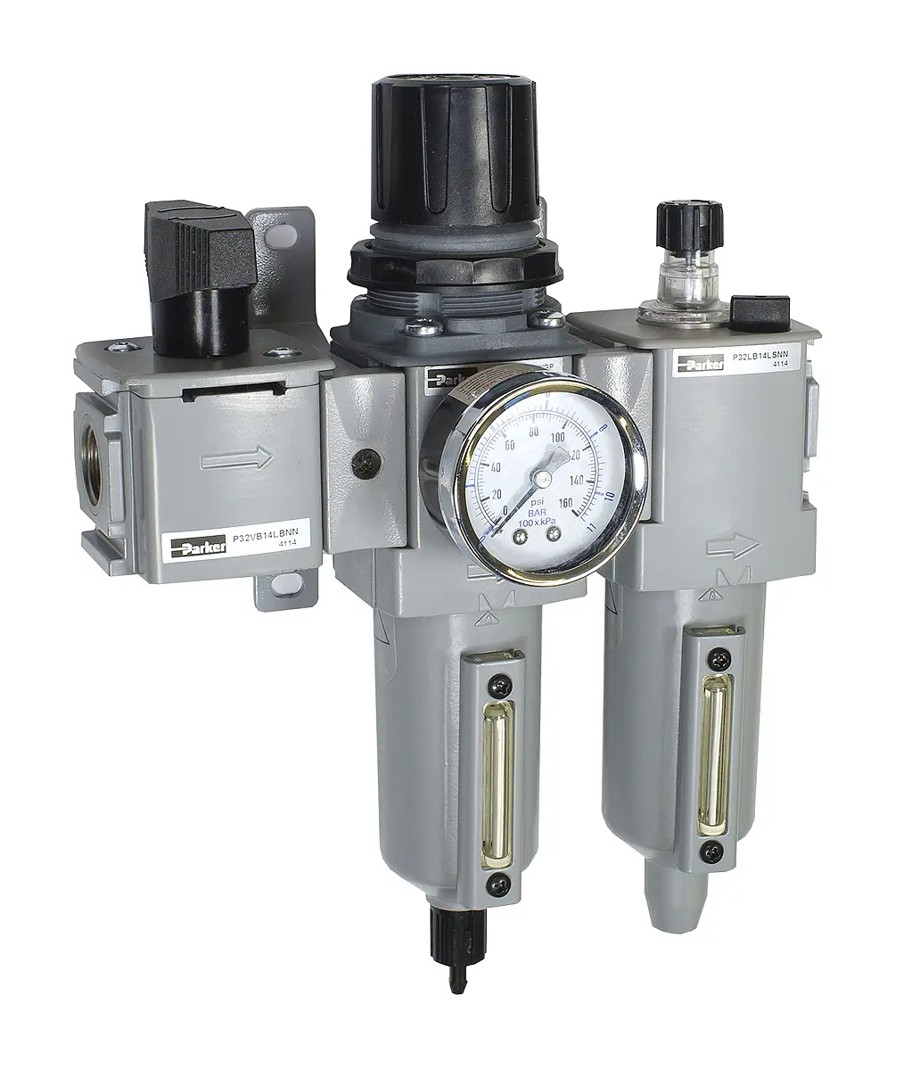 Produktfoto 1 von Parker P32 BSPP 1/2 FRL, Manuell 5 μm Ja, 10 bar