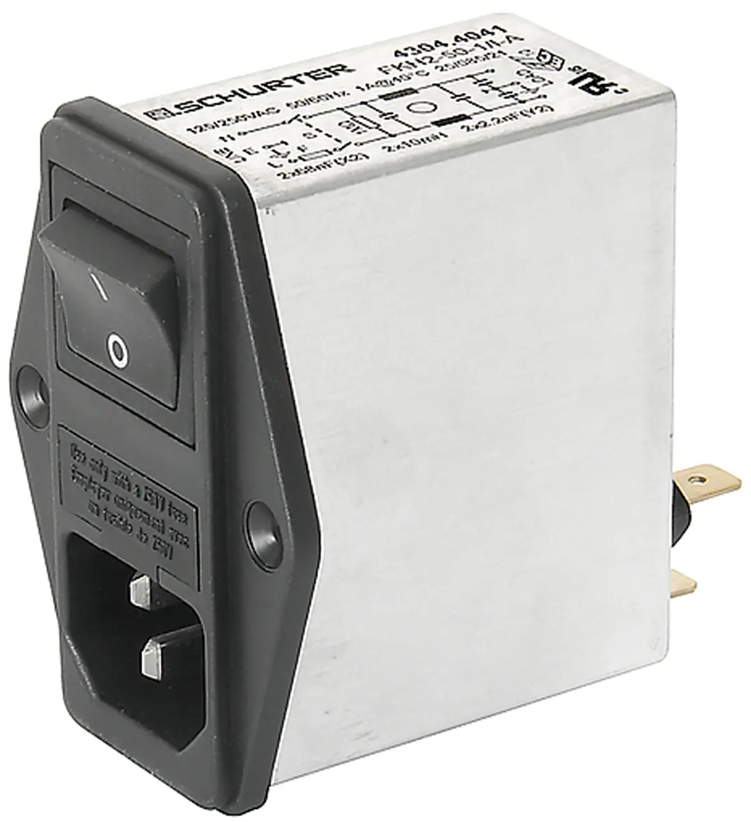Schurter 10A C14 IEC-Steckverbinder Stecker mit 2-Pol Schalter 5 x 20 mm Sicherung, 250V ac, Schraubanschlussklemme