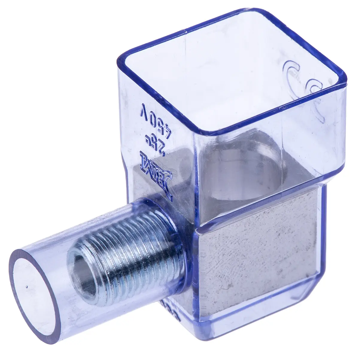 Produktfoto 1 von RS PRO Messing Polycarbonat Klemmblock ohne Sicherung Blau transparent 1-polig Schraubbefestigung 25mm²