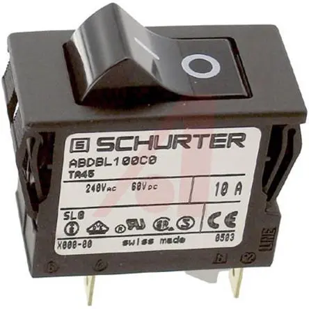 Produktfoto 1 von Schurter TA45 Thermischer Schutzschalter, 2-polig, TA35 Panel, 10A, Warm