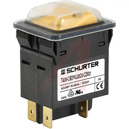Produktfoto 1 von Schurter TA35 Thermischer Schutzschalter, 2-polig, TA45 Panel, 6A, Warm