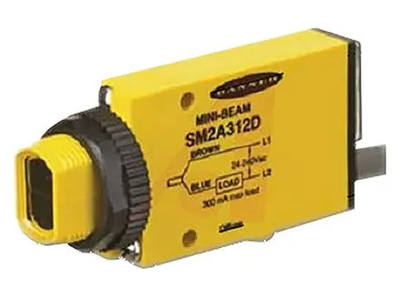Produktfoto 1 von Banner MINI-BEAM Kubisch Optischer Sensor, Reflektierend, NPN/PNP Ausgang, Kabel