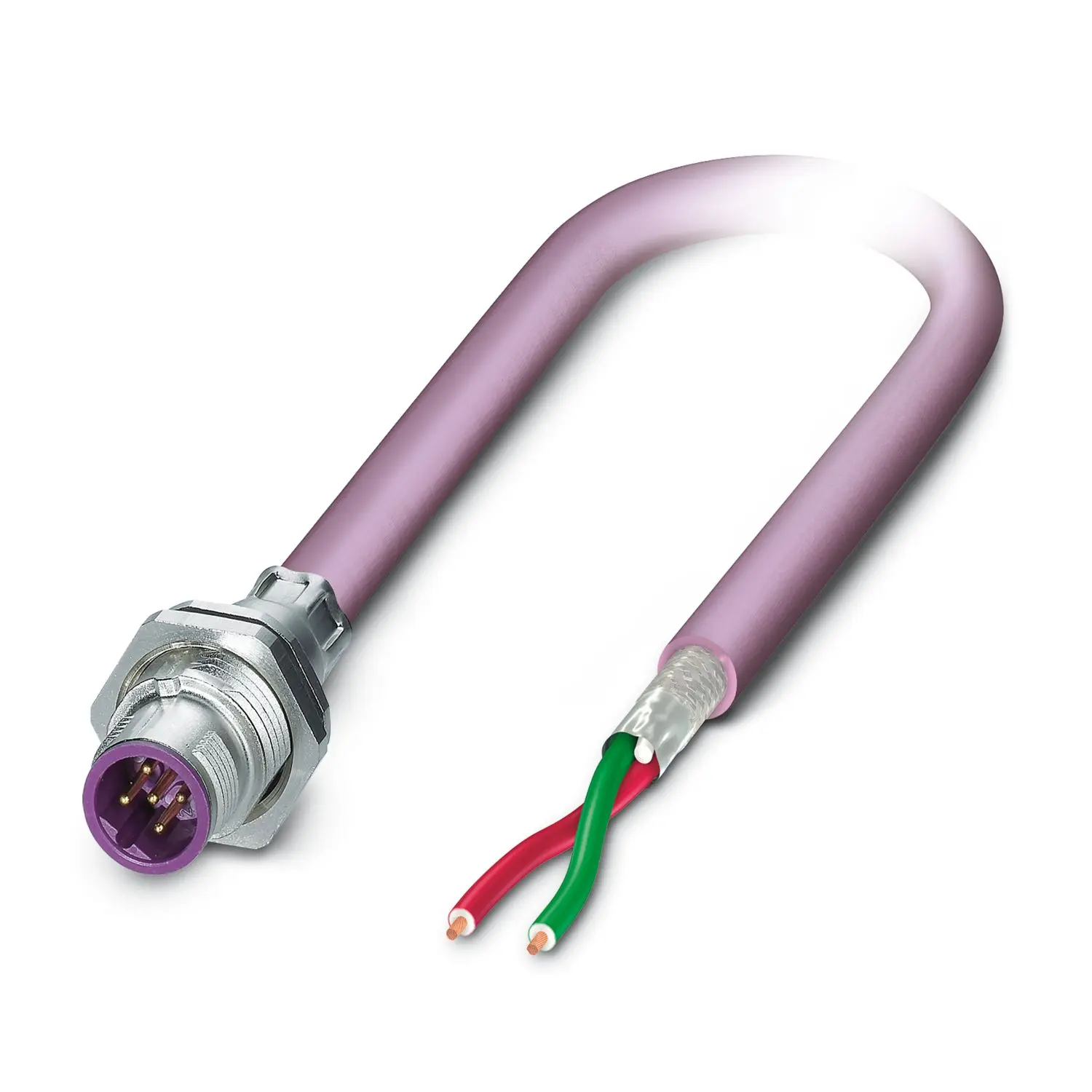 Produktfoto 1 von Phoenix Contact SACCBP, 2-polig Buskabel, M12 Stecker 2, Länge 1 m