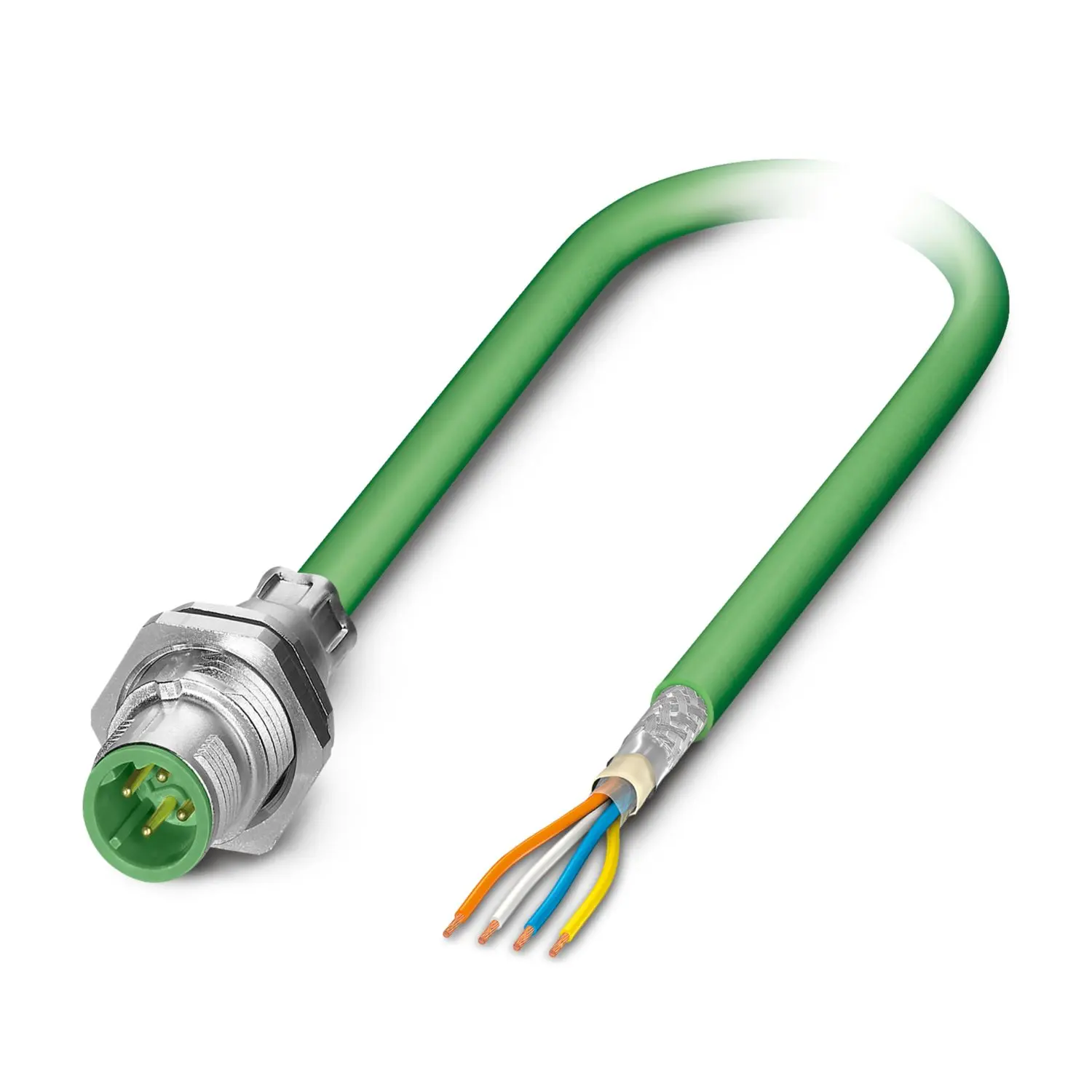 Produktfoto 1 von Phoenix Contact SACCBP Cat.5 Ethernet-Kabel, 2 m, Grün F/FTP, Aussen ø 6.5 mm Außen-ø , Polyurethan