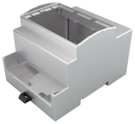 Produktfoto 1 von Italtronic DIN-Schienengehäuse, Geh.Mat. ABS, Polycarbonat 53 mm, DIN (EN 60715) 90 mm, Grau RAL 7035, DIN-Hutschiene,