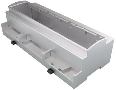 Produktfoto 1 von Italtronic DIN-Schienengehäuse, Geh.Mat. Polycarbonat, ABS 53 mm, DE 213 mm, Grau RAL 7035, DIN-Hutschiene 90mm, Serie