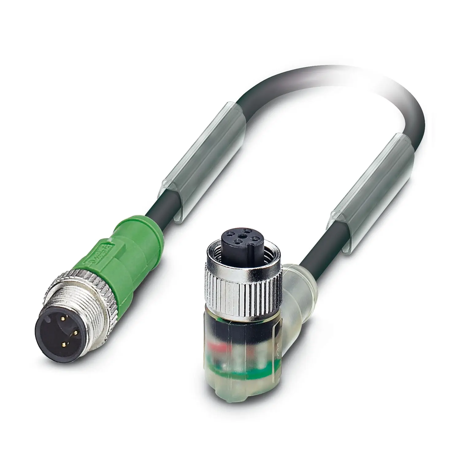 Produktfoto 1 von Phoenix Contact, 3-polig Sensor-Betätigungselementkabel, Rechtwinklig Buchse 3 / Gerade Stecker, Länge 1.5 m