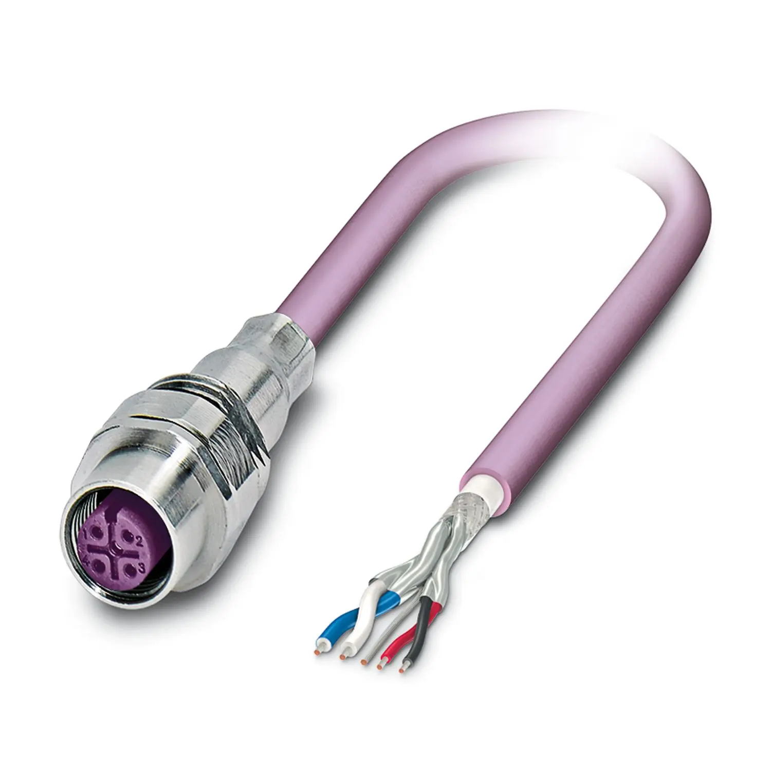 Produktfoto 1 von Phoenix Contact SACC-EC, 5-polig Buskabel, M12 Stecker 4 / Nicht abgeschlossen, Länge 0.5 m