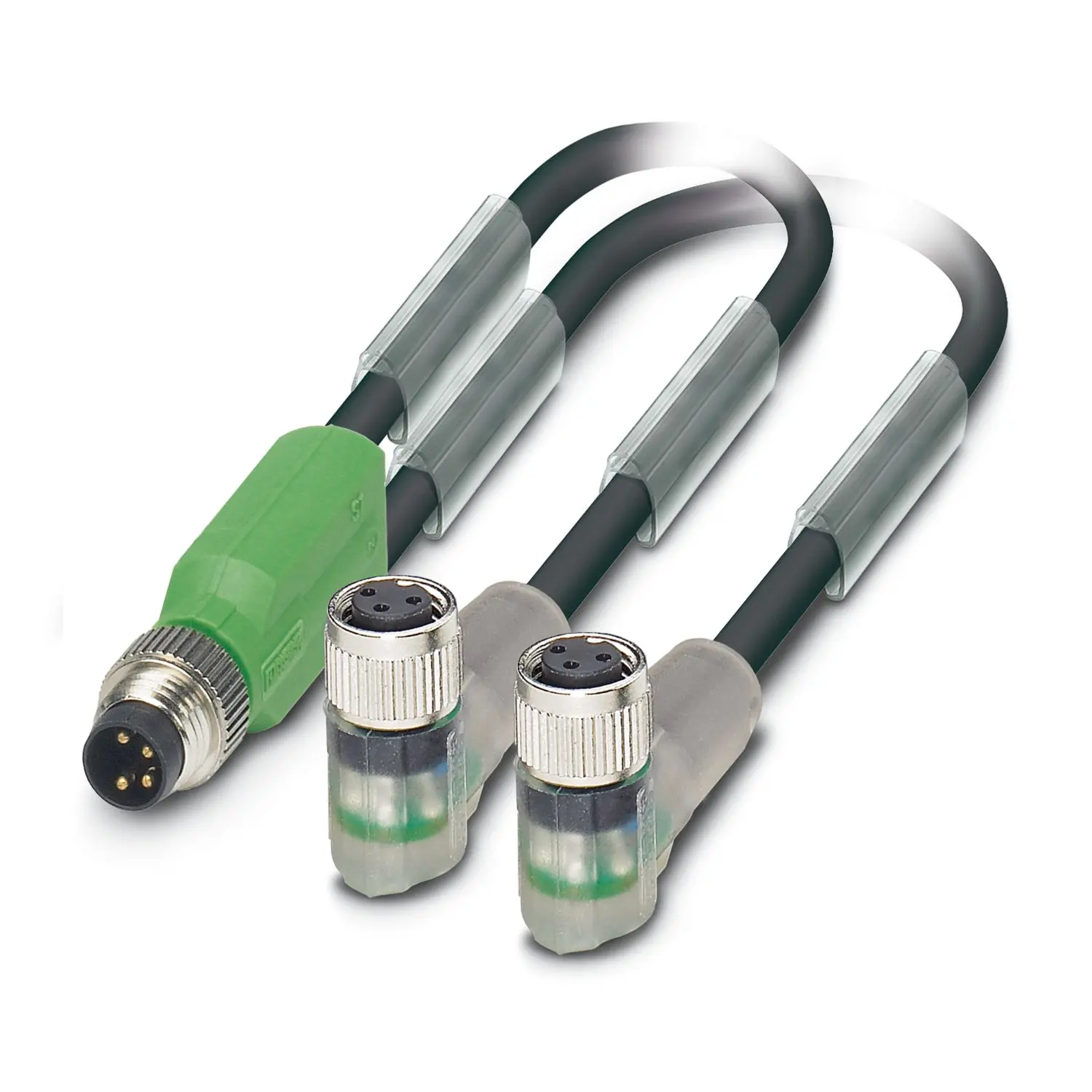 Produktfoto 1 von Phoenix Contact SAC-3P-M8Y/2X1, 3-polig Sensor-Betätigungselementkabel, M8, Gerade Stecker 3 / M8 Buchse, Länge 1.5 m