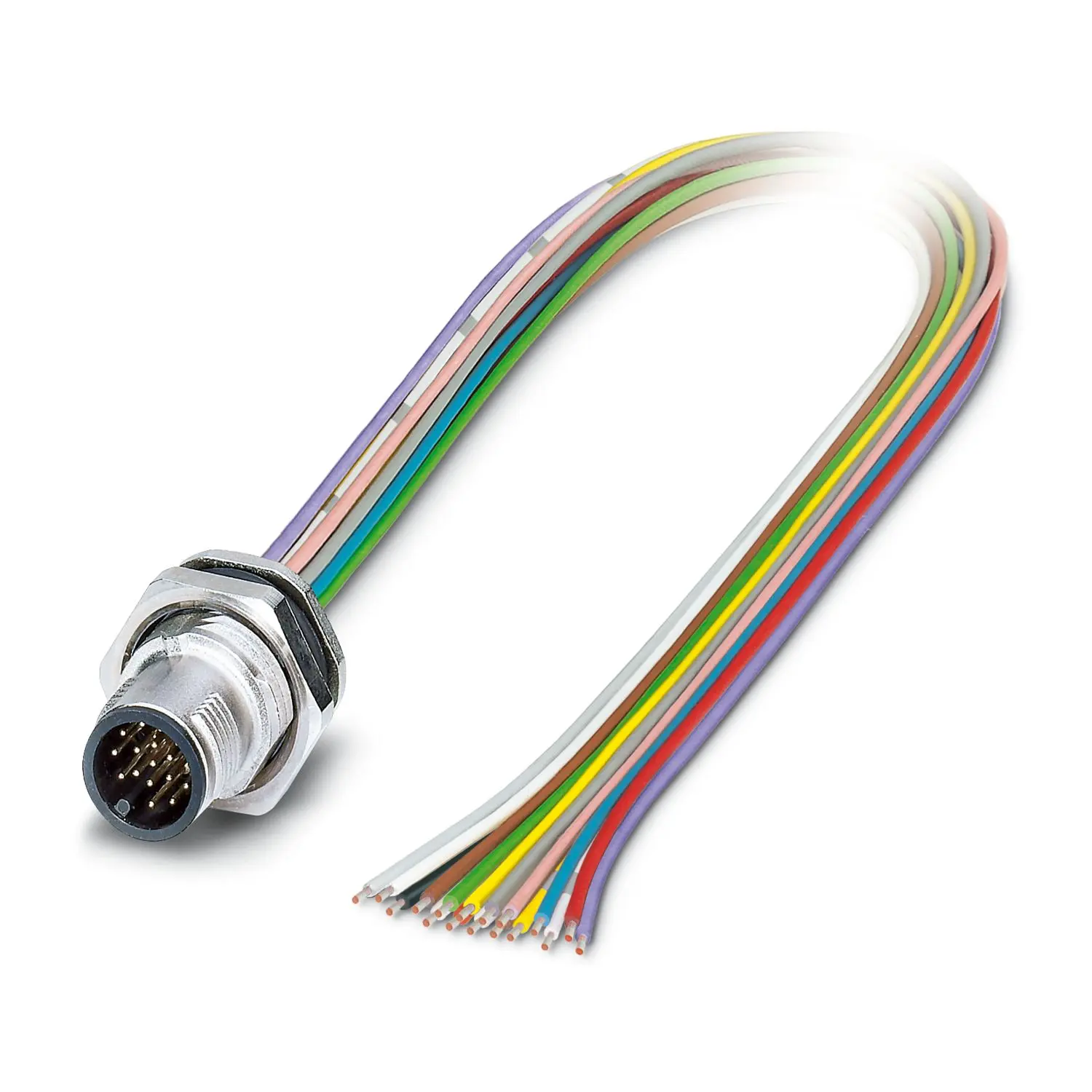 Produktfoto 1 von Phoenix Contact, 17-polig Sensor-Betätigungselementkabel, M12 Stecker 17 / Nicht abgeschlossen, Länge 0.5 m