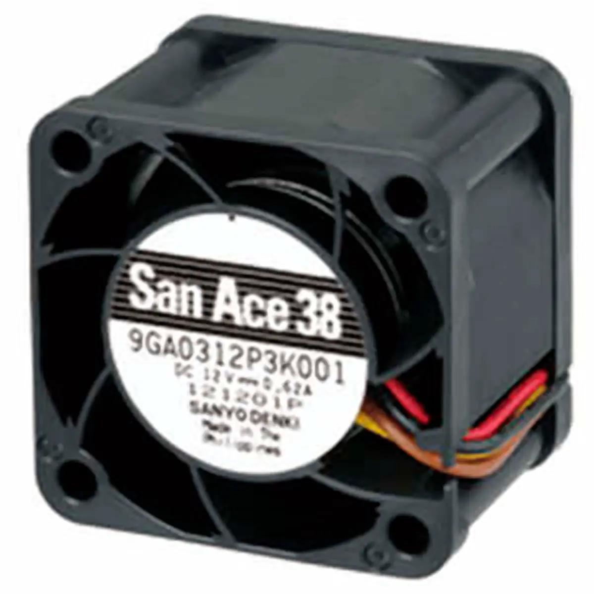 Produktfoto 1 von Sanyo Denki San Ace 9GA DC-Axiallüfter, Kugellager, 12 V dc / 7.4W, 38 x 38 x 28mm, 25000U/min, 36m³/h