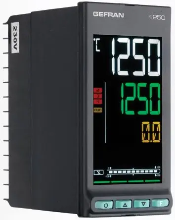 Produktfoto 1 von Gefran 650-1250-1350 PID Temperaturregler Panel, 2 x Relais Ausgang 27V Temperatursteuerung