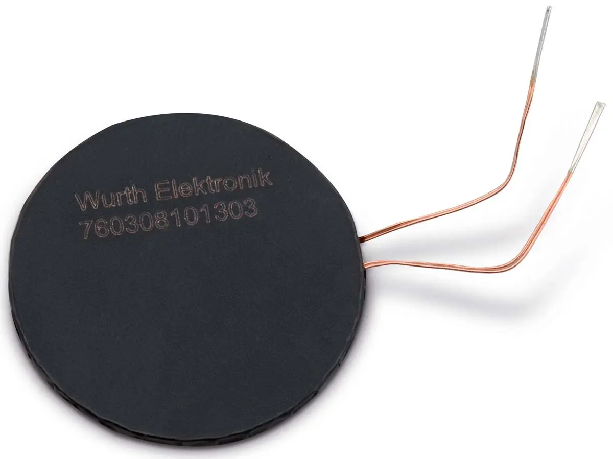 Produktfoto 1 von Wurth Elektronik WE-WPCC Drahtlose Ladespule 47 μH Empfänger 500 mΩ 1.5 A Ø 26.3 mm