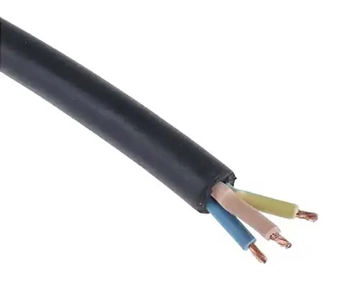 Produktfoto 1 von RS PRO H05-RRF, H05RR-F Netzkabel, 4-adrig Schwarz /Ø 7.4 → 7.8 mm Außen-ø , 100 m 60 °C, 300 V, 500 V,
