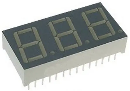 Produktfoto 1 von Kingbright LED-Anzeige 7 Segmente 3 Zeichen Kathode, Rot 630nm 73mcd Zeichenbreite 8 mm Rechts Zeichenhöhe 14.2 mm