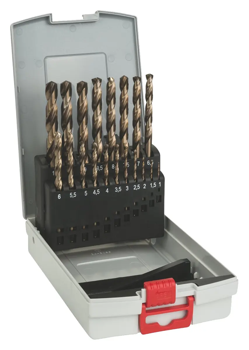 Produktfoto 1 von Bosch HSS-Co Drehung Satz 1 mm → 10 mm, 19-teilig für Metall