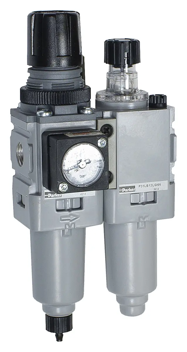 Produktfoto 1 von Parker P31 G 1/4 FRL, Manuell 5 μm Ja, 8 bar