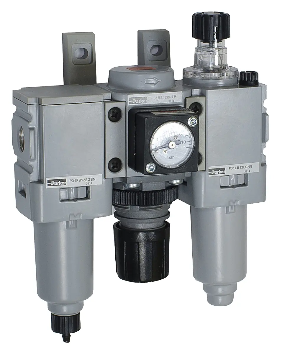 Produktfoto 1 von Parker P31 1/4 in G FRL, Manuell 5 μm Ja, 8 bar
