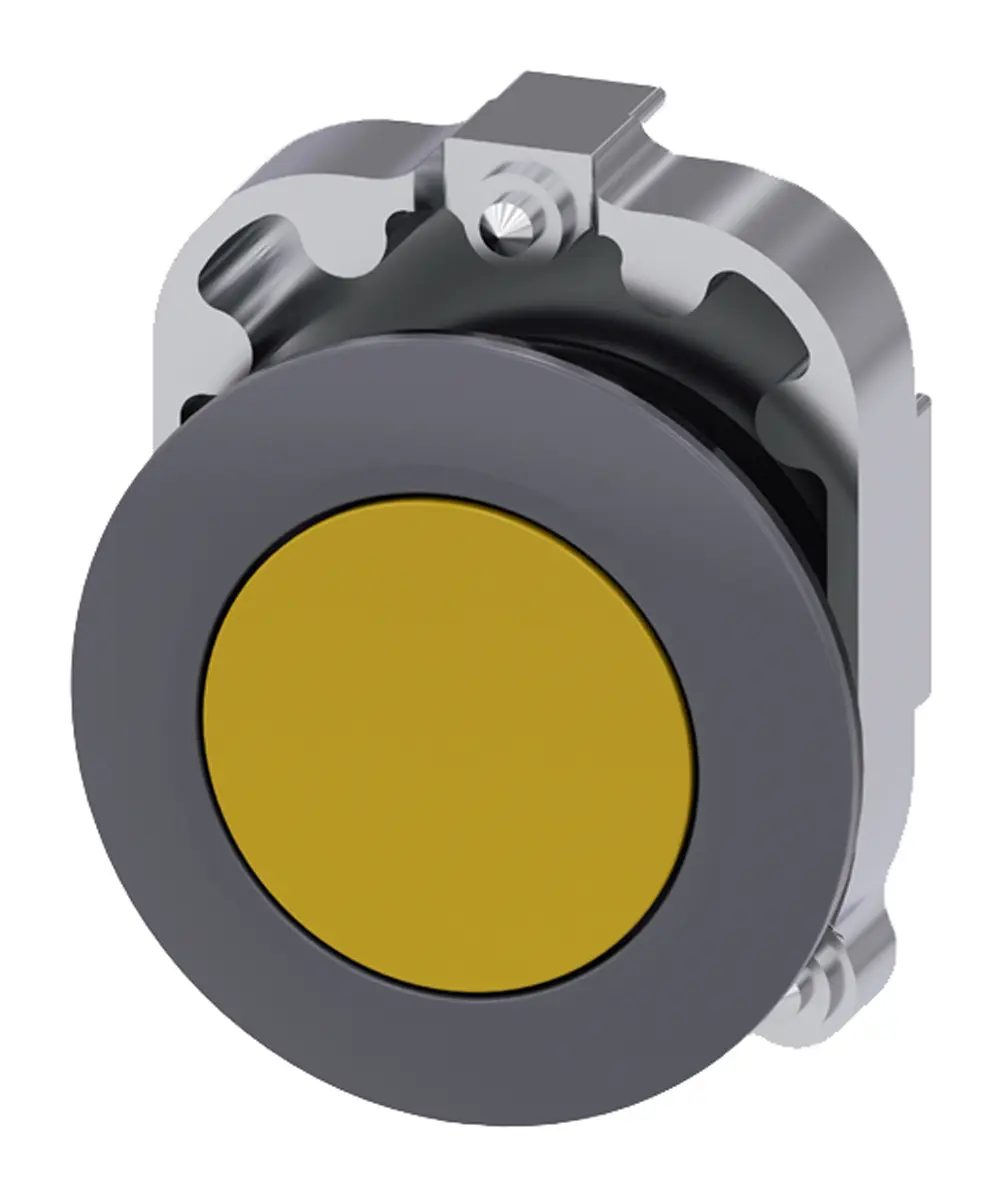 Produktfoto 1 von Siemens SIRIUS ACT Drucktastenkopf Ø 30 mm, Gelb Tastend Rund Rund Metall, IP66