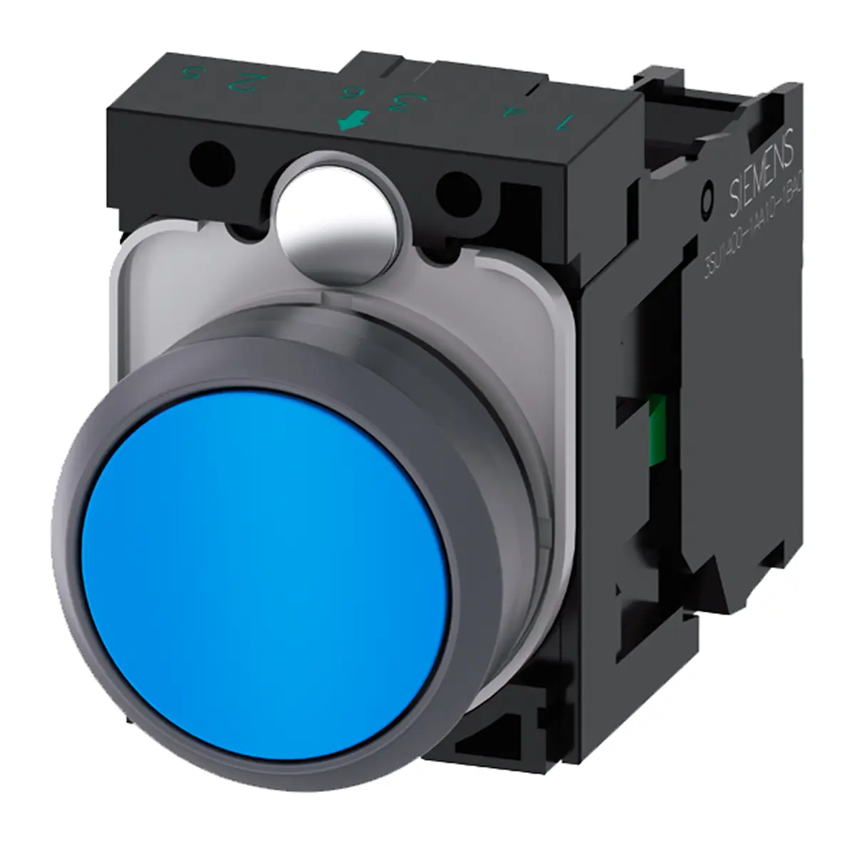 Produktfoto 1 von Siemens SIRIUS ACT 3SU11 Drucktasten-Kompletteinheit Panel Ø 22 mm, SPST Blau, IP40, IP20, IP69, IP66