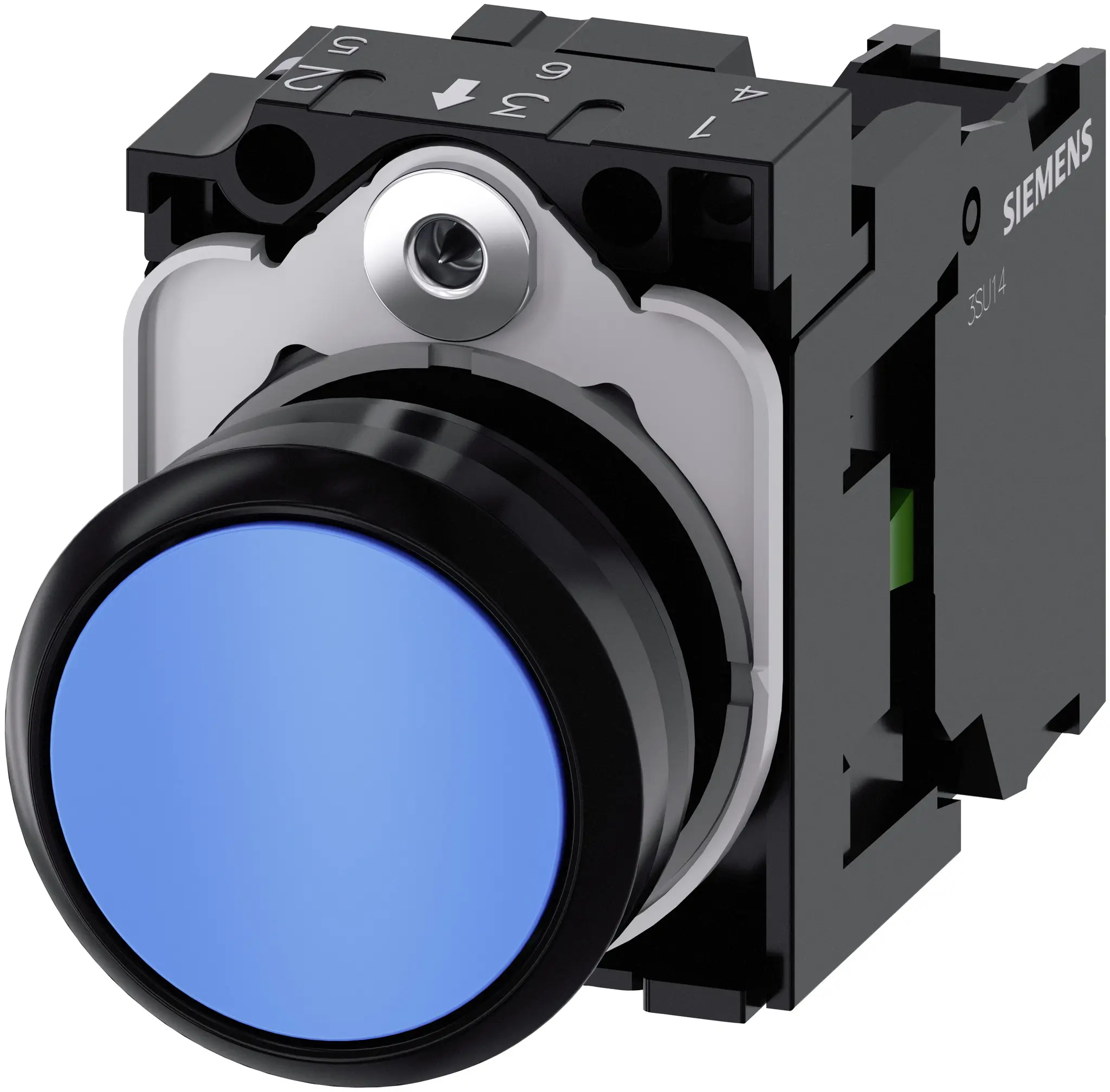 Siemens SIRIUS ACT 3SU11 Druckschalter Frontplattenmontage Ø 22 mm, SPST Blau, IP66, IP67, IP69K