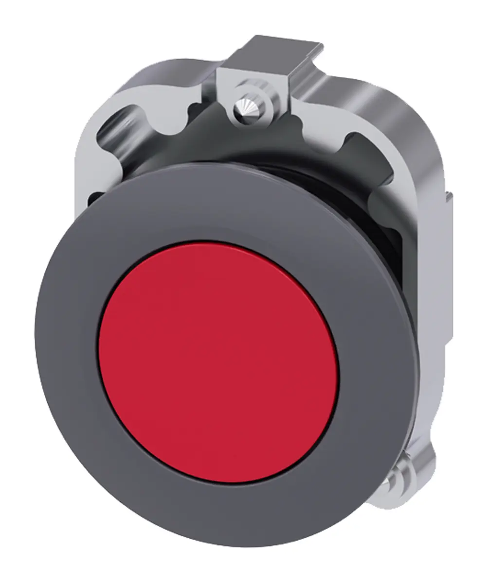 Produktfoto 1 von Siemens SIRIUS ACT Drucktastenkopf Ø 30 mm, Rot Rastend Rund Rund Metall, IP66