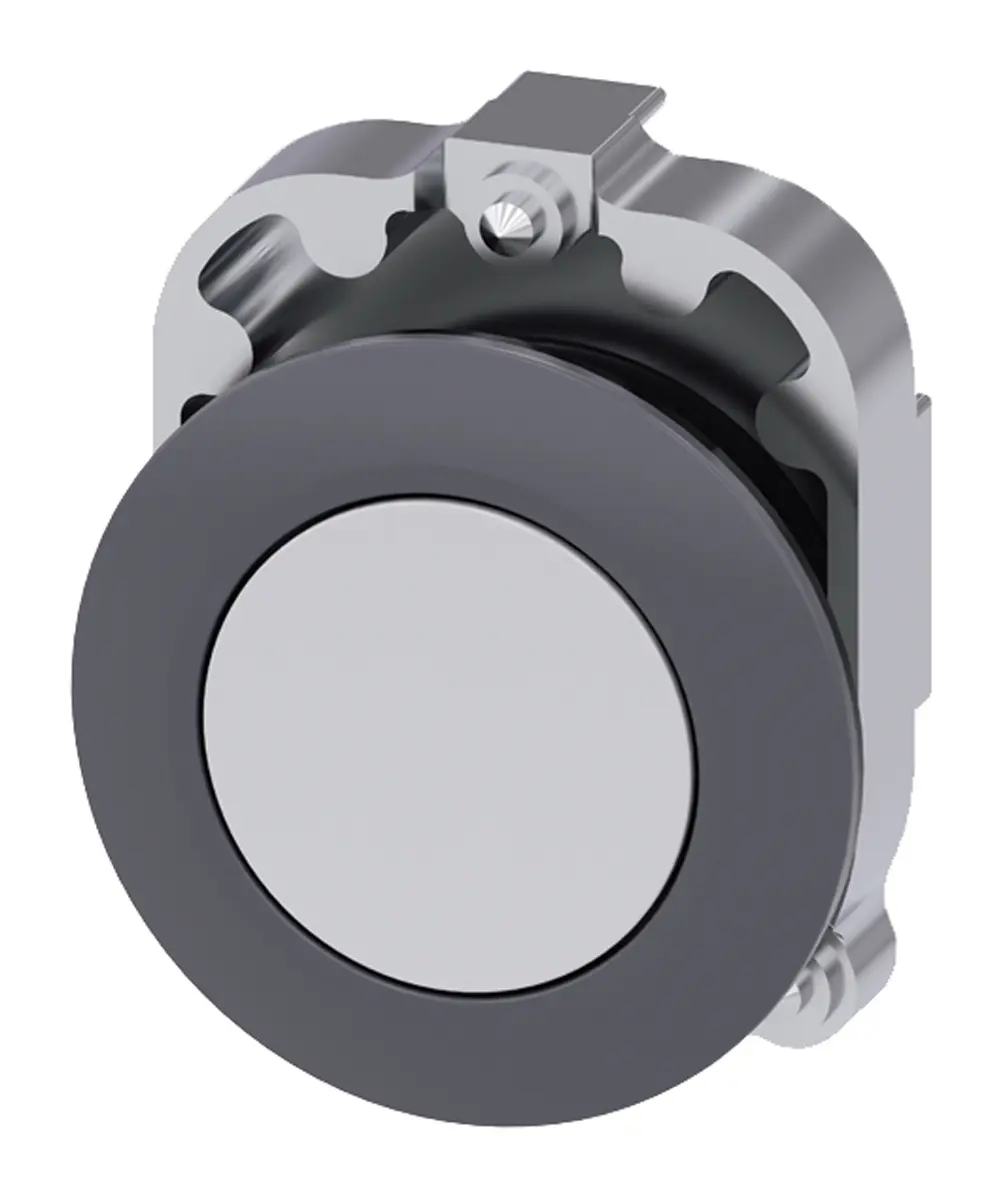 Produktfoto 1 von Siemens SIRIUS ACT Drucktastenkopf Ø 30 mm, Weiß Tastend Rund Rund Metall, IP66