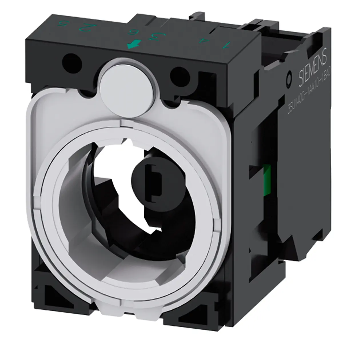 Produktfoto 1 von Siemens SIRIUS ACT 3SU15 Kontaktblock mit Fassung Anzeigenblock LED 1 Schließer 6 → 24V ac/dc Schraubanschluss