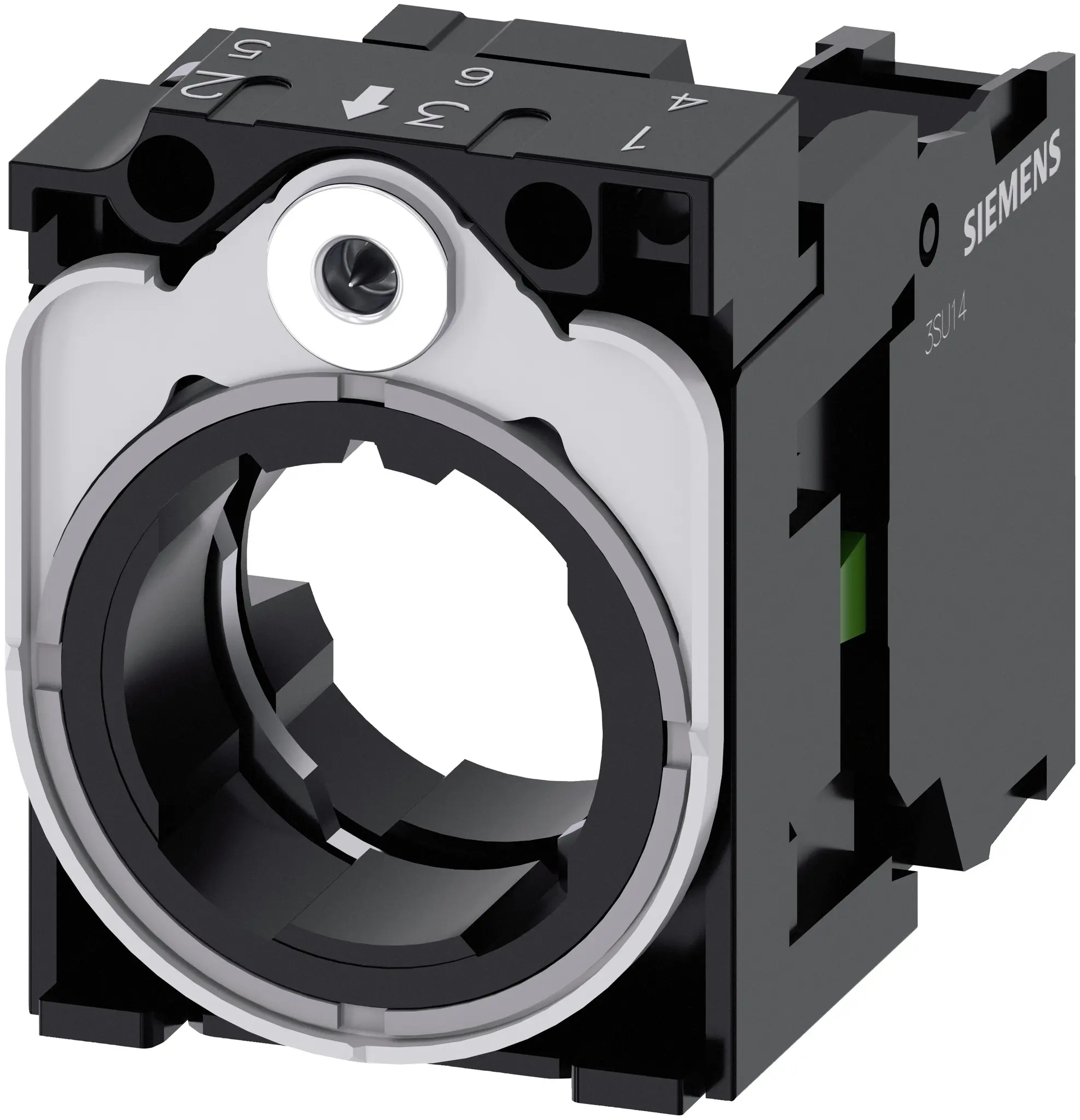 Produktfoto 1 von Siemens SIRIUS ACT 3SU15 Kontaktblock mit Halter 1 Schließer 5 → 500V ac/dc Schraubanschluss