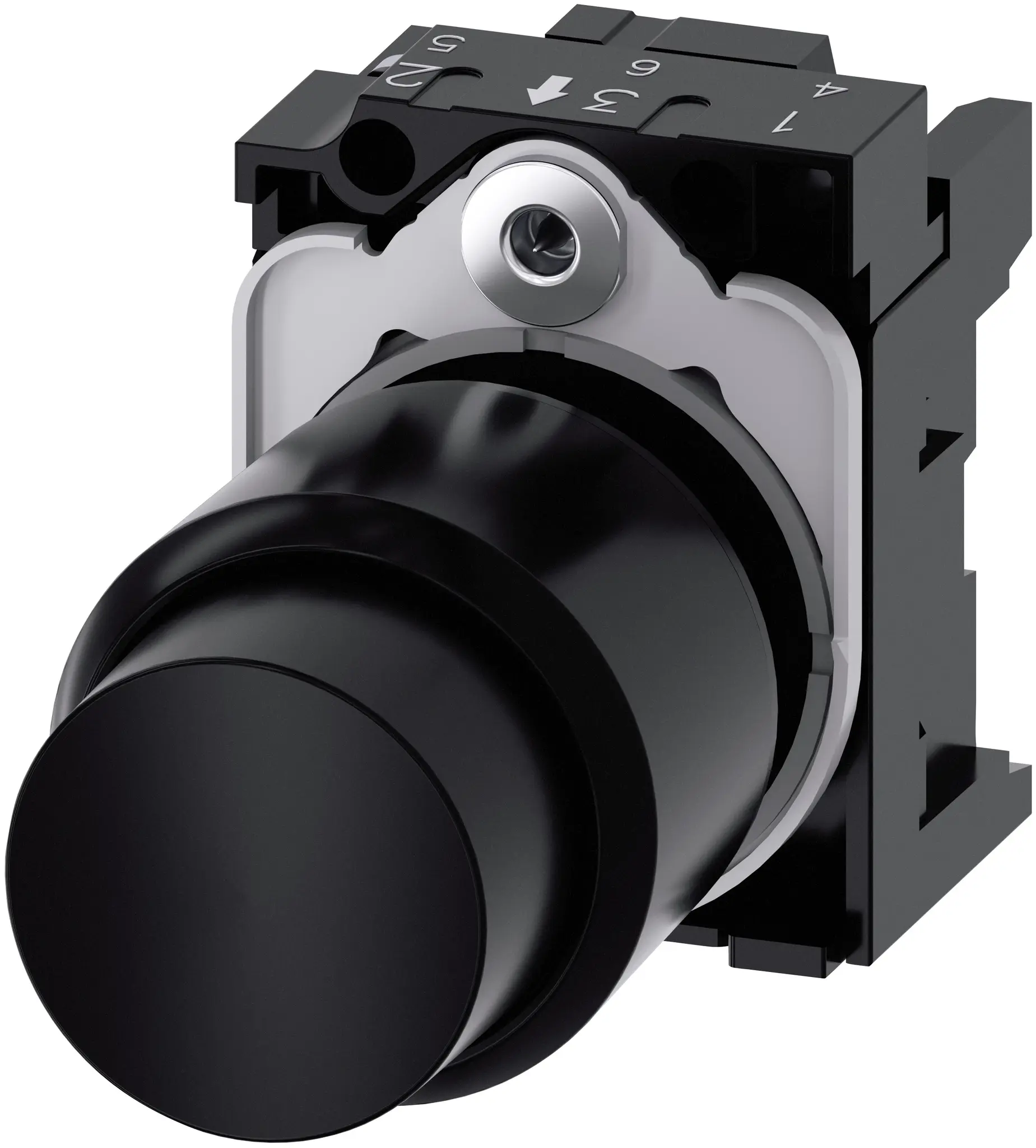 Produktfoto 1 von Siemens SIRIUS ACT Drucktastenkopf Ø 22 mm, Schwarz Tastend Rund Rund Kunststoff, IP66