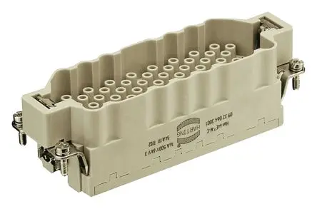 Produktfoto 1 von HARTING Han EEE HMC Industrie-Steckverbinder Kontakteinsatz Stecker, 64-polig 16A, Kabel, Steckverbindereinsatz