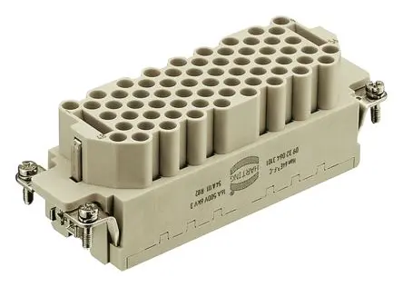 Produktfoto 1 von HARTING Han EEE HMC Industrie-Steckverbinder Kontakteinsatz Buchse, 64-polig 16A, Kabel, Steckverbindereinsatz