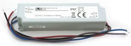 Produktfoto 1 von Intelligent LED Solutions LED-Treiber, 60 W 100V ac, 240 V ac LED-Treiber 1.2A, Ausgang 110V, 40 V