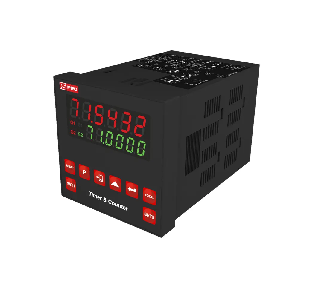 Produktfoto 1 von RS PRO Zeitgeber, Zähler Zähler LED-Display Automatisch und manuell 6-stellig 240V ac, Sekunde, max. 6 kHz