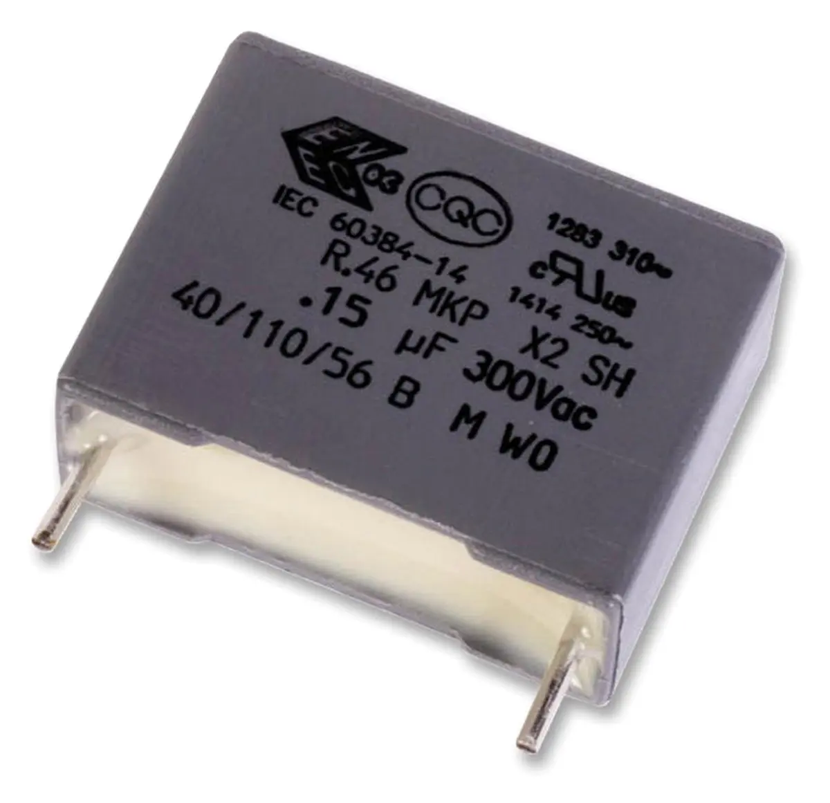 Produktfoto 1 von KEMET R46 X2 Folienkondensator 10μF ±10% / 310V ac, THT Raster 37.5mm