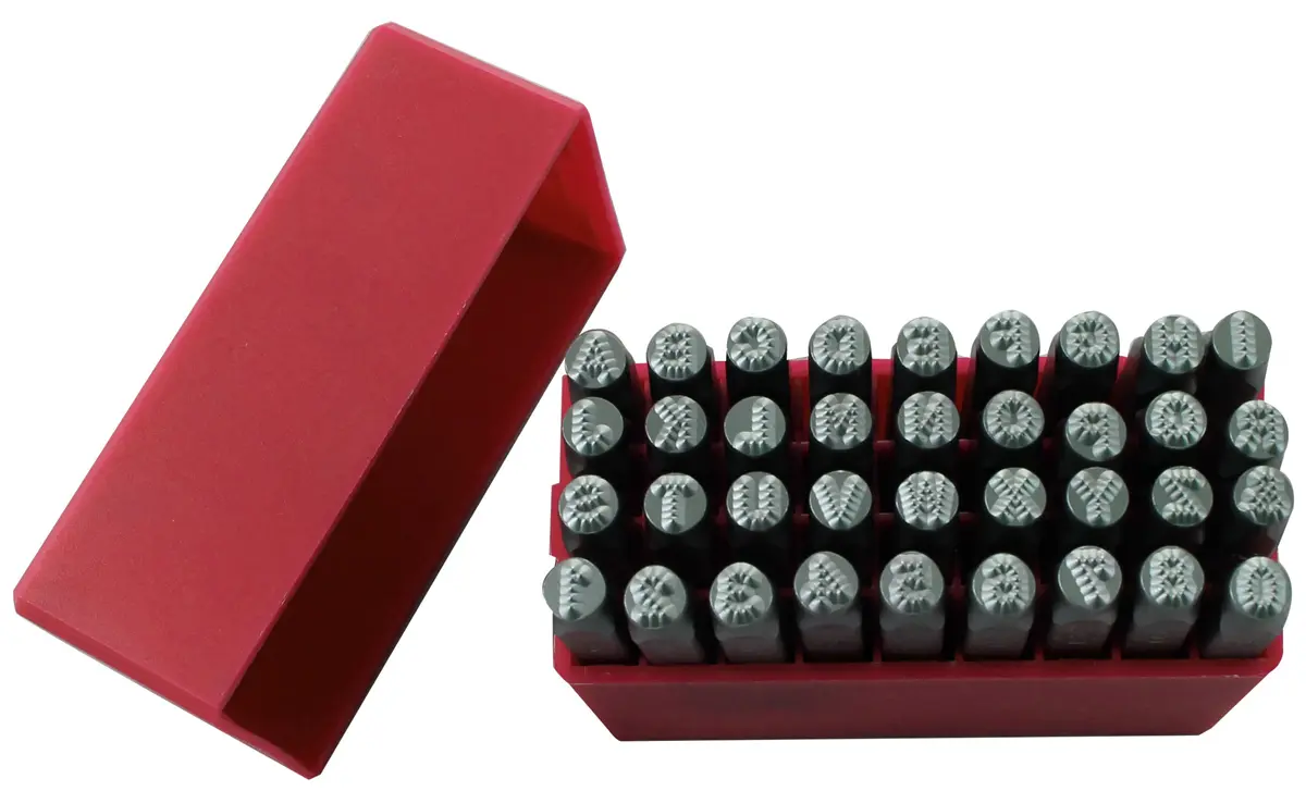 Produktfoto 1 von RS PRO 6 mm x 6 mm Buchstaben-Schlagstempel Satz 36-teilig
