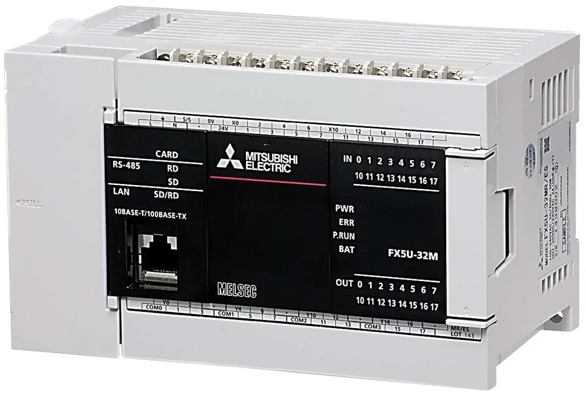 Produktfoto 1 von Mitsubishi FX5U SPS CPU, 16 Eing. Relais, Transistor Ausg.Typ Senke, Quelle Eing.Typ für MELSEC IQ-F,