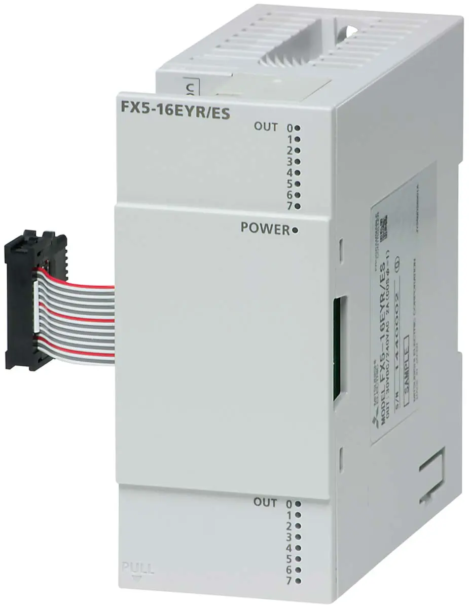 Produktfoto 1 von Mitsubishi SNAP SPS-E/A Modul für CPU-Modul FX5U, CPU-Modul FX5UC / 16 x Relais, Transistor Ausgang 5 V dc, 24 V dc