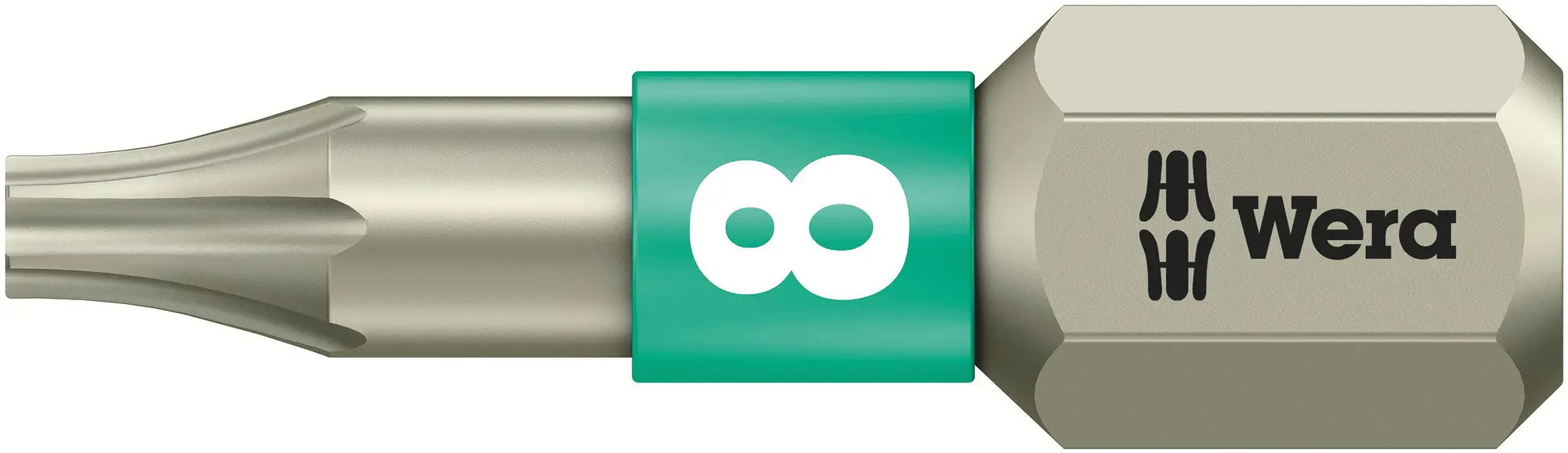 Produktfoto 1 von Wera 6.35 mm T8 Schraubbit, Sechskant Edelstahl, 1-teilig, 25 mm