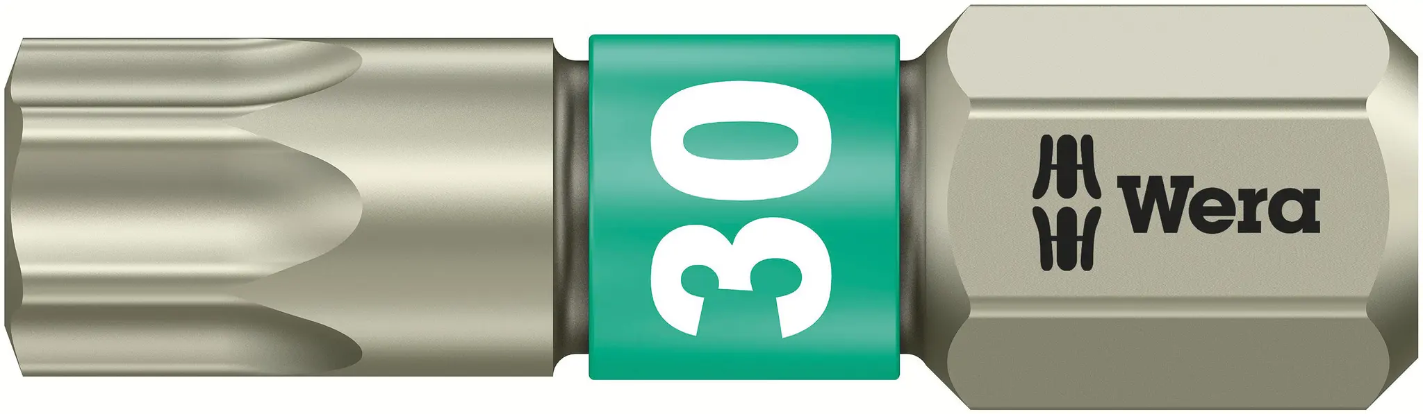Produktfoto 1 von Wera 6.35 mm T30 Schraubbit, Sechskant Edelstahl, 1-teilig, 25 mm