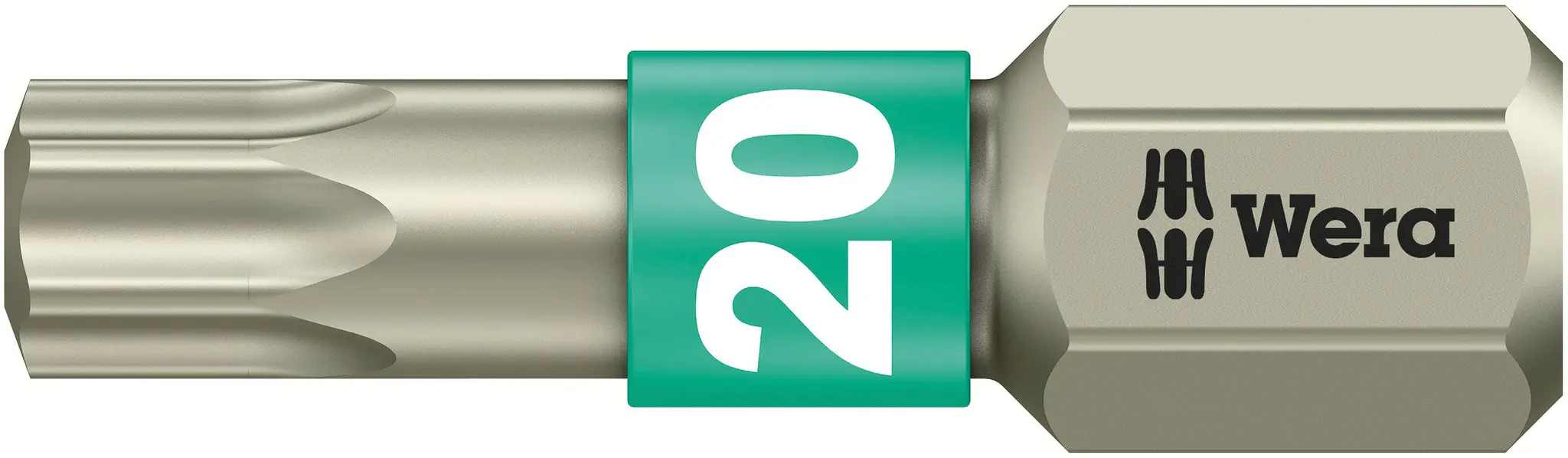 Produktfoto 1 von Wera 6.35 mm T20 Schraubbit, Sechskant Edelstahl, 1-teilig, 25 mm