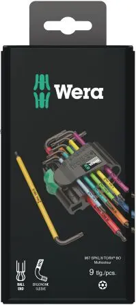 Produktfoto 1 von Wera TORX®-Schlüsselsatz L Lang 9, T8 → T40