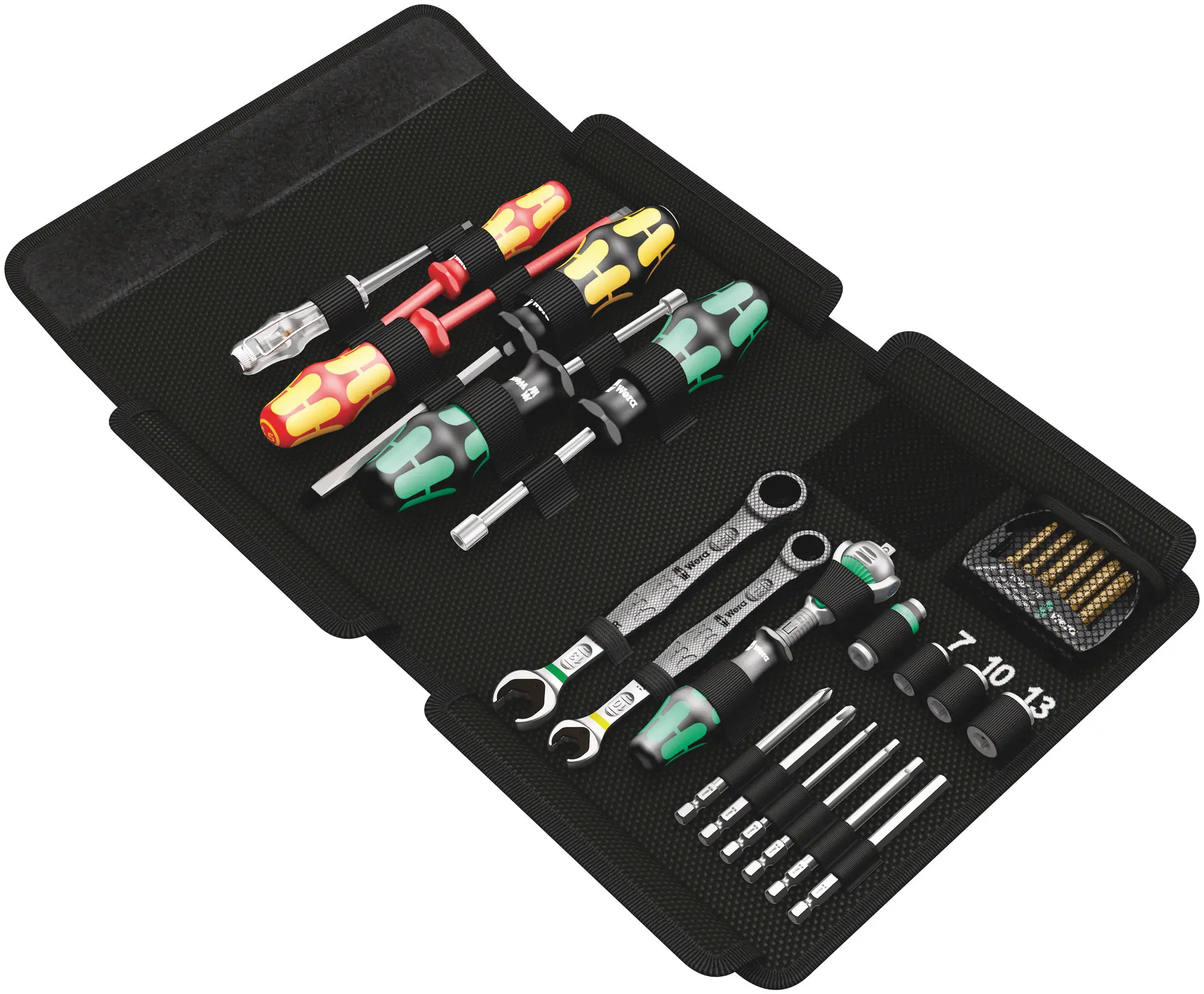 Produktfoto 1 von Wera VDE 1000V zugelassen Kraftform Kompakt Sh 1 Lot-Set Werkzeugsatz, Tasche 25-teilig