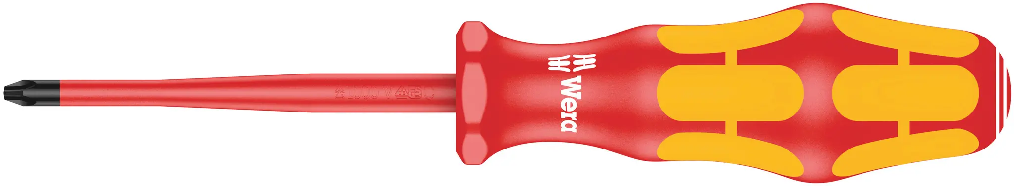 Produktfoto 1 von Wera VDE 1000V zugelassen PH1 Isoliert, Verchromt, Edelstahl, 178 mm / Klinge 80 mm