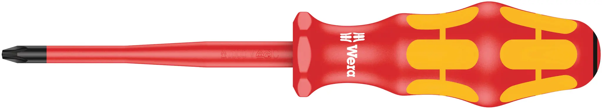 Produktfoto 1 von Wera VDE 1000V zugelassen PZ2 Isoliert, Verchromt, Edelstahl, 205 mm / Klinge 100 mm