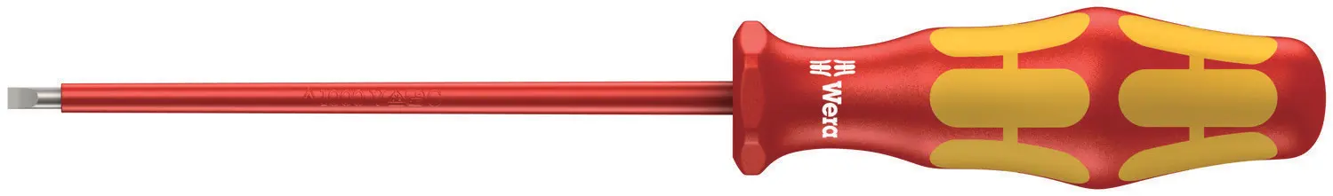 Wera VDE 1000V zugelassen Isoliert, Edelstahl, Verchromt, 181 mm / Klinge 100 mm